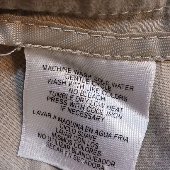 Anne Klein 10.5" Shorts Women's Size 10 Beige Wide Leg Cotton Stretch Pockets - Picture 4 of 13